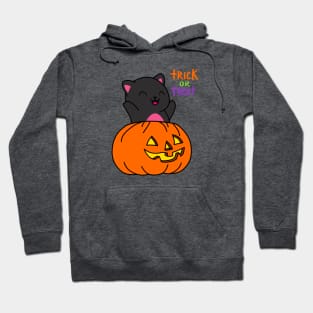 Black Cat Pumpkin Trick or Treat Hoodie